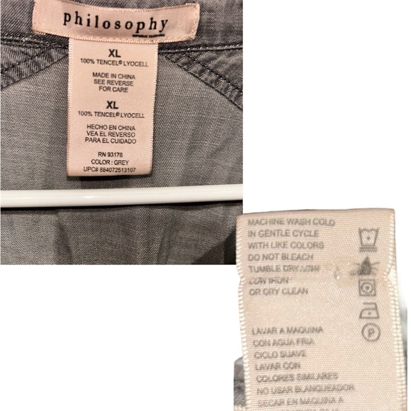 Philosophy Gray Button-Up Tunic - Picture 3 of 3